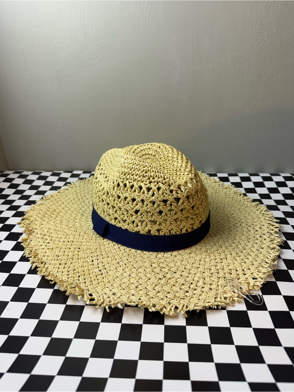 a.n.a Straw Sun Hat / Navy Band
